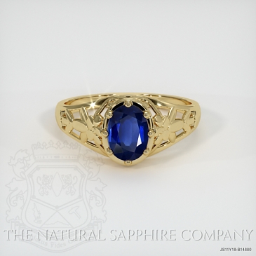 Image of Blue Sapphire Ring - Oval 1.02 Ct. - 18K Yellow Gold - #JS11Y18,B14880