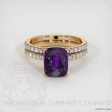 Image of Purple Sapphire Ring - Cushion 2.14 Ct. - 14K Yellow Gold - #JS1206Y14,U10090