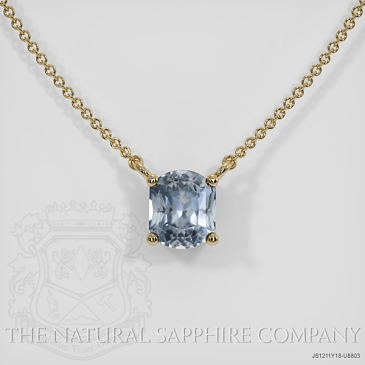 Image of Grayish Blue Sapphire Necklace - Cushion 1.06 Ct. - 18K Yellow Gold - #JS1211Y18,U8803