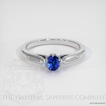 Image of Blue Sapphire Ring - Oval 0.55 Ct. - 18K White Gold - #JS1213W18,B16197