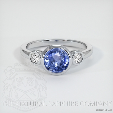Image of Blue Sapphire Ring - Round 1.46 Ct. - 14K White Gold - #JS1214W14,B14427