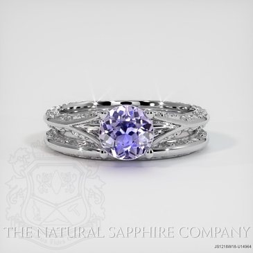 Image of Violet Sapphire Ring - Round 0.96 Ct. - 18K White Gold - #JS1218W18,U14964