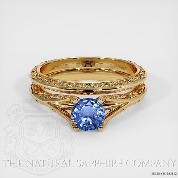 Image of Blue Sapphire Ring - Round 0.66 Ct. - 18K Yellow Gold - #JS1218Y18,B13812