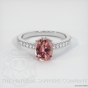 Image of Padparadscha Sapphire Ring - Oval 1.62 Ct. - 14K White Gold - #JS1221W14,PA3646