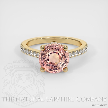 Image of Padparadscha Sapphire Ring - Round 3.82 Ct. - 14K Yellow Gold - #JS1221Y14,PA3255