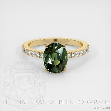Image of Green Sapphire Ring - Oval 2.54 Ct. - 14K Yellow Gold - #JS1221Y14,U16937