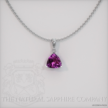 Image of Pink Sapphire Pendant Necklace - Trillion 0.73 Ct. - 14K White Gold - #JS1225W14,P4224