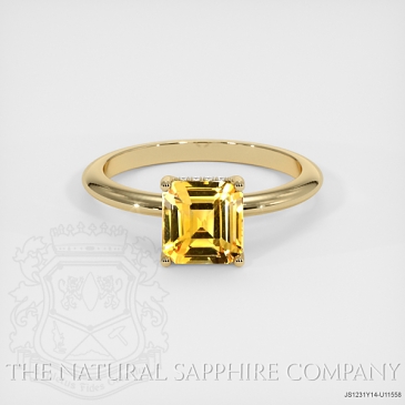 Image of Orangish Yellow Sapphire Ring - Asscher 2.12 Ct. - 14K Yellow Gold - #JS1231Y14,U11558