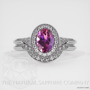 Image of Pinkish Purple Sapphire Ring - Oval 1.08 Ct. - Platinum 950 - #JS1232PT,U14860