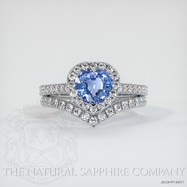 Image of Blue Sapphire Ring - Heart 1.50 Ct. - Platinum 950 - #JS1241PT,S4371
