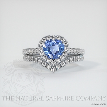 Image of Blue Sapphire Ring - Heart 1.50 Ct. - 14K White Gold - #JS1241W14,S4371