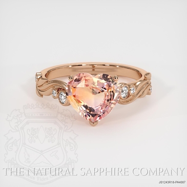 Image of Padparadscha Sapphire Ring - Heart 1.99 Ct. - 18K Rose Gold - #JS1243R18,PA4087