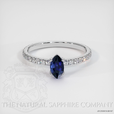 Image of Blue Sapphire Ring - Marquise 0.71 Ct. - 18K White Gold - #JS1250W18,B9187