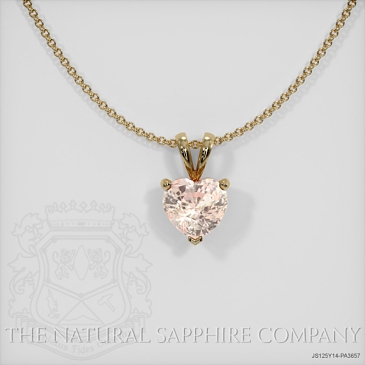 Image of Padparadscha Sapphire Pendant Necklace - Heart 3.53 Ct. - 14K Yellow Gold - #JS125Y14,PA3657