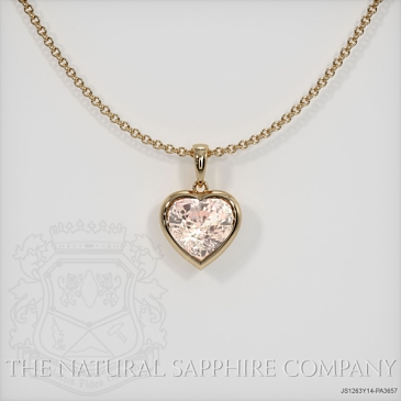Image of Padparadscha Sapphire Pendant Necklace - Heart 3.53 Ct. - 14K Yellow Gold - #JS1263Y14,PA3657