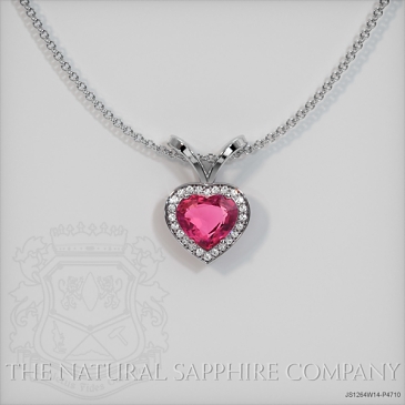 Image of Purplish Pink Sapphire Pendant Necklace - Heart 2.04 Ct. - 14K White Gold - #JS1264W14,P4710
