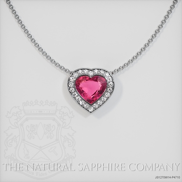 Image of Purplish Pink Sapphire Pendant Necklace - Heart 2.04 Ct. - 14K White Gold - #JS1270W14,P4710