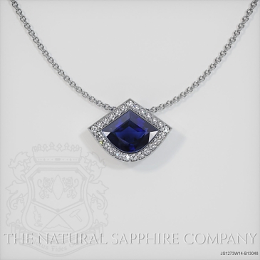 Image of Blue Sapphire Pendant Necklace - Fancy 1.70 Ct. - 14K White Gold - #JS1273W14,B13048