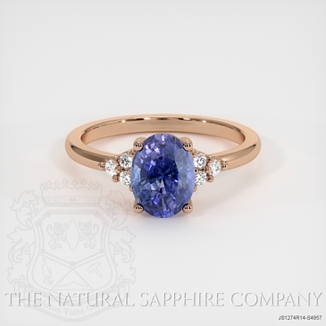 Image of Color Change Sapphire Ring - Oval 1.45 Ct. - 14K Rose Gold - #JS1274R14,S4957