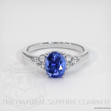 Image of Blue Sapphire Ring - Oval 1.41 Ct. - 14K White Gold - #JS1274W14,B15324