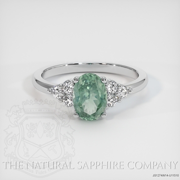Image of Green Sapphire Ring - Oval 0.95 Ct. - 14K White Gold - #JS1274W14,U11510