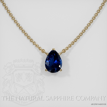 Image of Blue Sapphire Necklace - Pear 1.01 Ct. - 14K Yellow Gold - #JS1276Y14,B15135