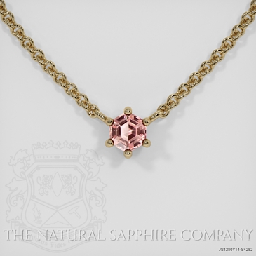 Image of Padparadscha Sapphire Necklace - Fancy 0.27 Ct. - 14K Yellow Gold - #JS1280Y14,S4282