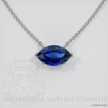 Image of Blue Sapphire Necklace - Marquise 2.13 Ct. - 14K White Gold - #JS1282W14,B14067