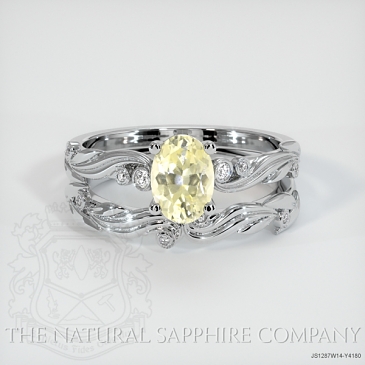 Image of Yellow Sapphire Ring - Oval 0.91 Ct. - 14K White Gold - #JS1287W14,Y4180