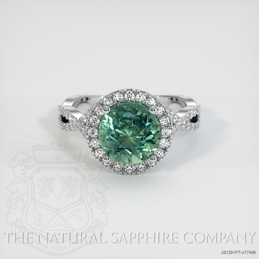 Image of Bluish Green Sapphire Ring - Round 2.45 Ct. - Platinum 950 - #JS1291PT,U17499