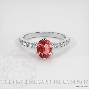 Image of Padparadscha Sapphire Ring - Oval 1.52 Ct. - 18K White Gold - #JS1294W18,PA3856