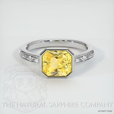 Image of Yellow Sapphire Ring - Radiant 2.55 Ct. - Platinum 950 - #JS1304PT,Y4364