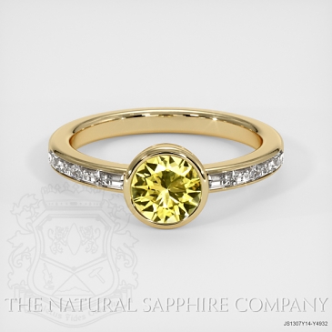 Image of Yellow Sapphire Ring - Round 0.87 Ct. - 14K Yellow Gold - #JS1307Y14,Y4932