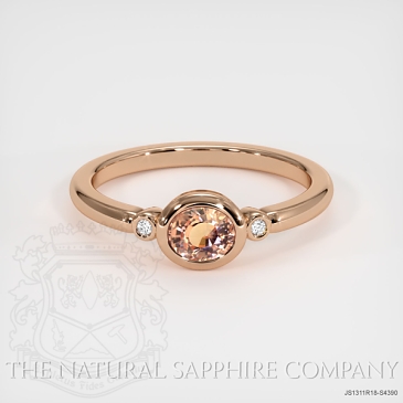 Image of Padparadscha Sapphire Ring - Oval 0.64 Ct. - 18K Rose Gold - #JS1311R18,S4390