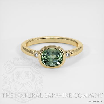 Image of Green Sapphire Ring - Cushion 1.47 Ct. - 18K Yellow Gold - #JS1311Y18,U17541