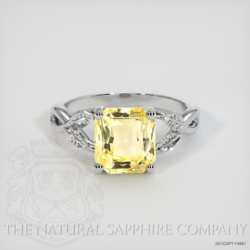 Image of Yellow Sapphire Ring - Radiant 3.13 Ct. - Platinum 950 - #JS1320PT,Y4861