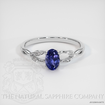 Image of Purplish Blue Sapphire Ring - Oval 0.50 Ct. - 18K White Gold - #JS1320W18,S4775