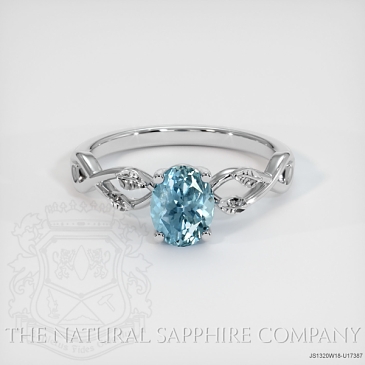 Image of Grayish Blue Sapphire Ring - Oval 1.47 Ct. - 18K White Gold - #JS1320W18,U17387