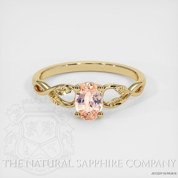 Image of Padparadscha Sapphire Ring - Oval 0.64 Ct. - 18K Yellow Gold - #JS1320Y18,PA3818