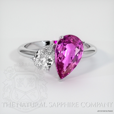 Image of Pink Sapphire Ring - Pear 2.21 Ct. - 18K White Gold - #JS1331W18,P4443
