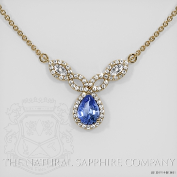 Image of Blue Sapphire Necklace - Pear 0.70 Ct. - 14K Yellow Gold - #JS1351Y14,B13691