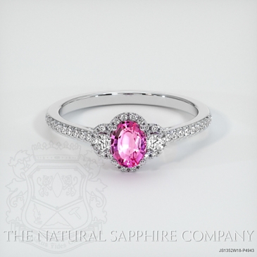 Image of Pink Sapphire Ring - Oval 0.49 Ct. - 18K White Gold - #JS1352W18,P4943