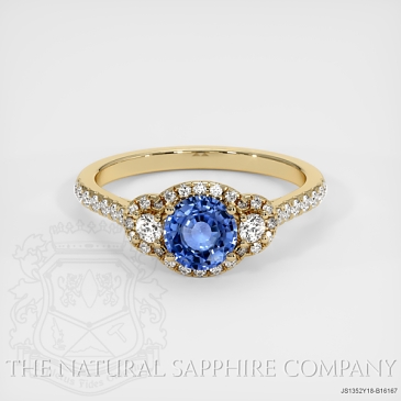 Image of Blue Sapphire Ring - Round 0.97 Ct. - 18K Yellow Gold - #JS1352Y18,B16167