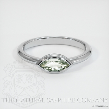 Image of Green Sapphire Ring - Marquise 0.64 Ct. - 14K White Gold - #JS1353W14,U14244