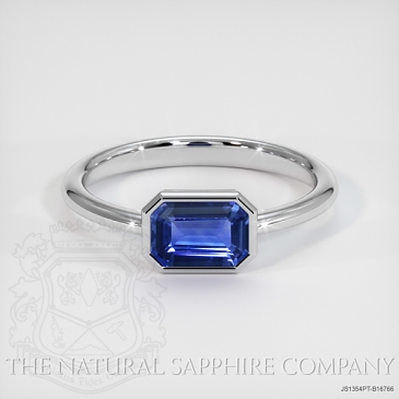 Image of Blue Sapphire Ring - Emerald Cut 1.01 Ct. - Platinum 950 - #JS1354PT,B16766