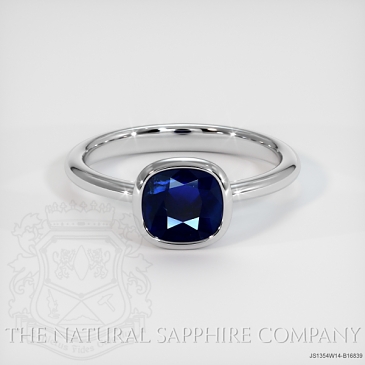 Image of Blue Sapphire Ring - Cushion 1.83 Ct. - 14K White Gold - #JS1354W14,B16839
