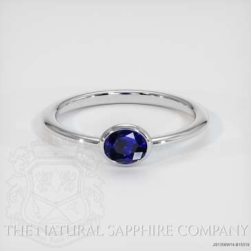 Image of Blue Sapphire Ring - Oval 1.14 Ct. - 14K White Gold - #JS1356W14,B15319