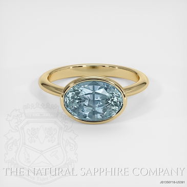 Image of Grayish Blue Sapphire Ring - Oval 5.22 Ct. - 18K Yellow Gold - #JS1356Y18,U5391