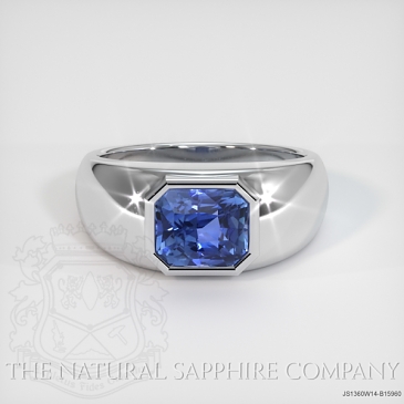Image of Blue Sapphire Ring - Radiant 4.50 Ct. - 14K White Gold - #JS1360W14,B15960