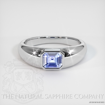 Image of Blue Sapphire Ring - Emerald 2.08 Ct. - 18K White Gold - #JS1361W18,B13853